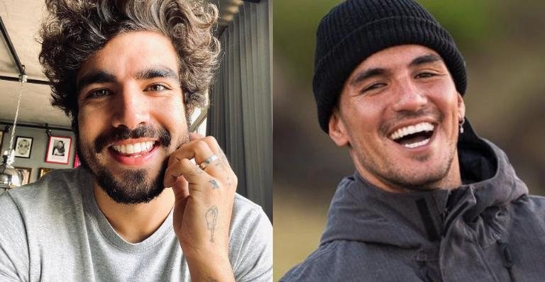 Caio Castro surfa acompanhado de Gabriel Medina e web baba - Reprodução/Instagram