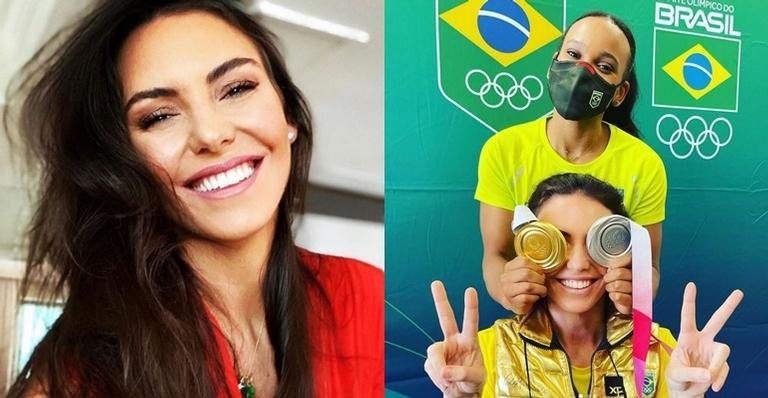 Glenda Kozlowski se diverte com medalhas de Rebeca Andrade - Reprodução/Instagram