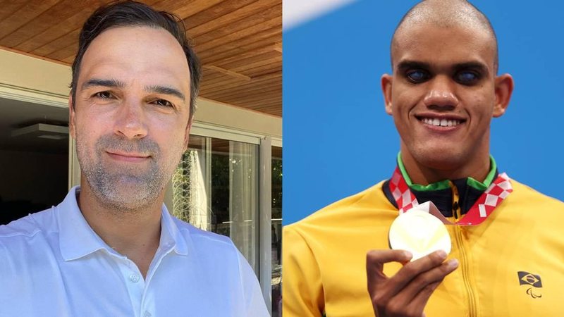 Tadeu Schmidt parabeniza Wendell Belarmino por medalha de ouro - Foto: Instagram/Dean Mouhtaropoulos (Getty Images)