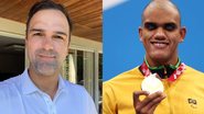 Tadeu Schmidt parabeniza Wendell Belarmino por medalha de ouro - Foto: Instagram/Dean Mouhtaropoulos (Getty Images)