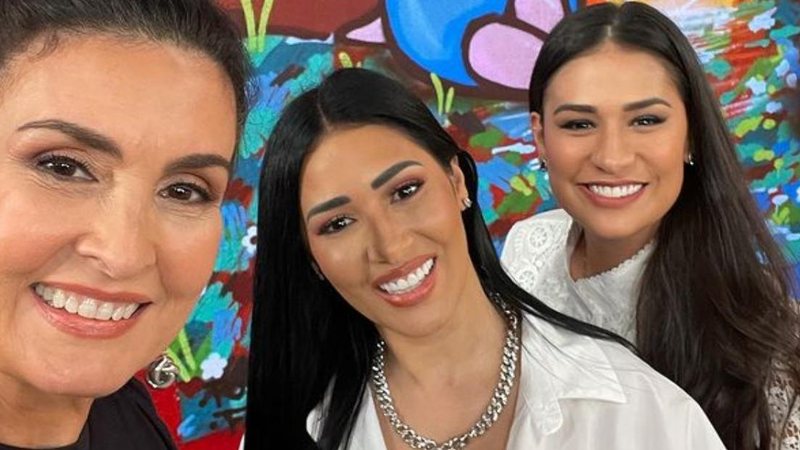 Fátima Bernardes posa com Simone e Simaria no 'Encontro' - Reprodução/Instagram