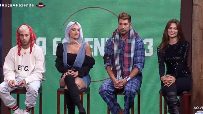 A Fazenda: Gui, Aline, Victor e Dayane formam a quarta roça do reality - Reprodução/Record TV