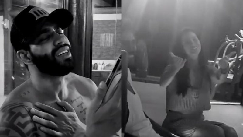 Gusttavo Lima filma Andressa Suita cantando música do casal - Reprodução/Instagram