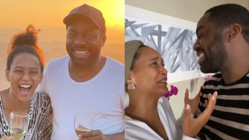 Taís Araujo e Lázaro Ramos surgem dando beijão de língua em vídeo divertido na web - Reprodução/Instagram