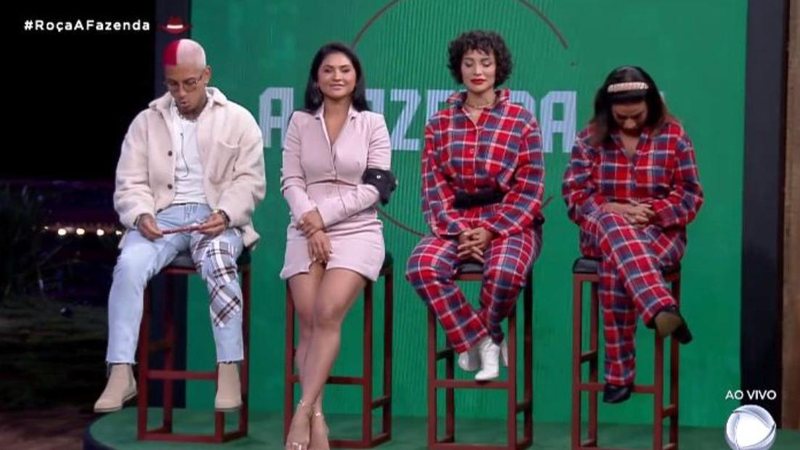 A Fazenda: Dynho, Mileide, Aline e Solange estão na roça - Reprodução/Record TV