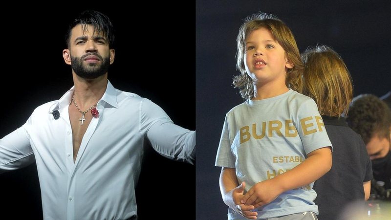 Filhos do cantor Gusttavo Lima com Andressa Suita roubam a cena durante show em SP - Francisco Cepeda/AgNews