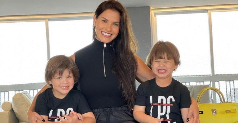 Andressa Suita exibe cliques divertidos com os filhos, Gabriel e Samuel - Foto/Instagram