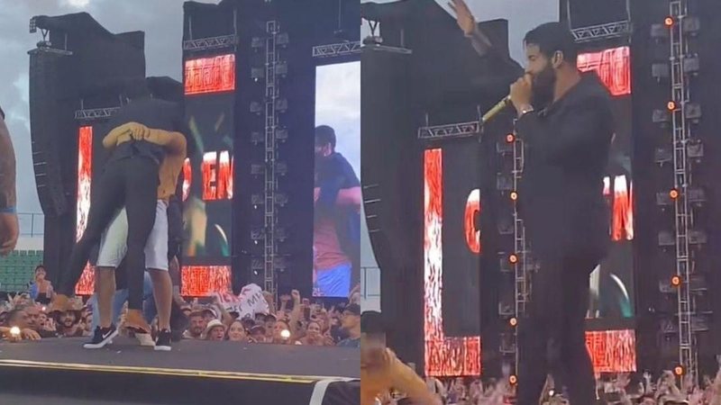 Gusttavo Lima foi surpreendido por fã em show - Foto: Reprodução / TikTok