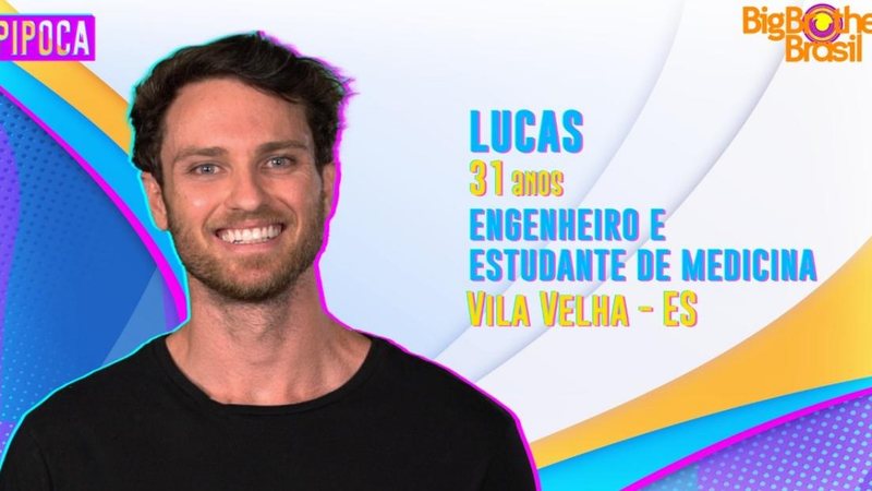 BBB22: Engenheiro e estudante de medicina, Lucas é 6º Pipoca - Divulgação/Globo