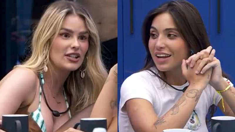 Confinadas no BBB 24, Yasmin Brunet e Vanessa Lopes conversaram sobre o temido encontro entre as duas - Reprodução/TV Globo