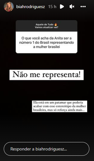 Biah Rodrigues critica Anitta