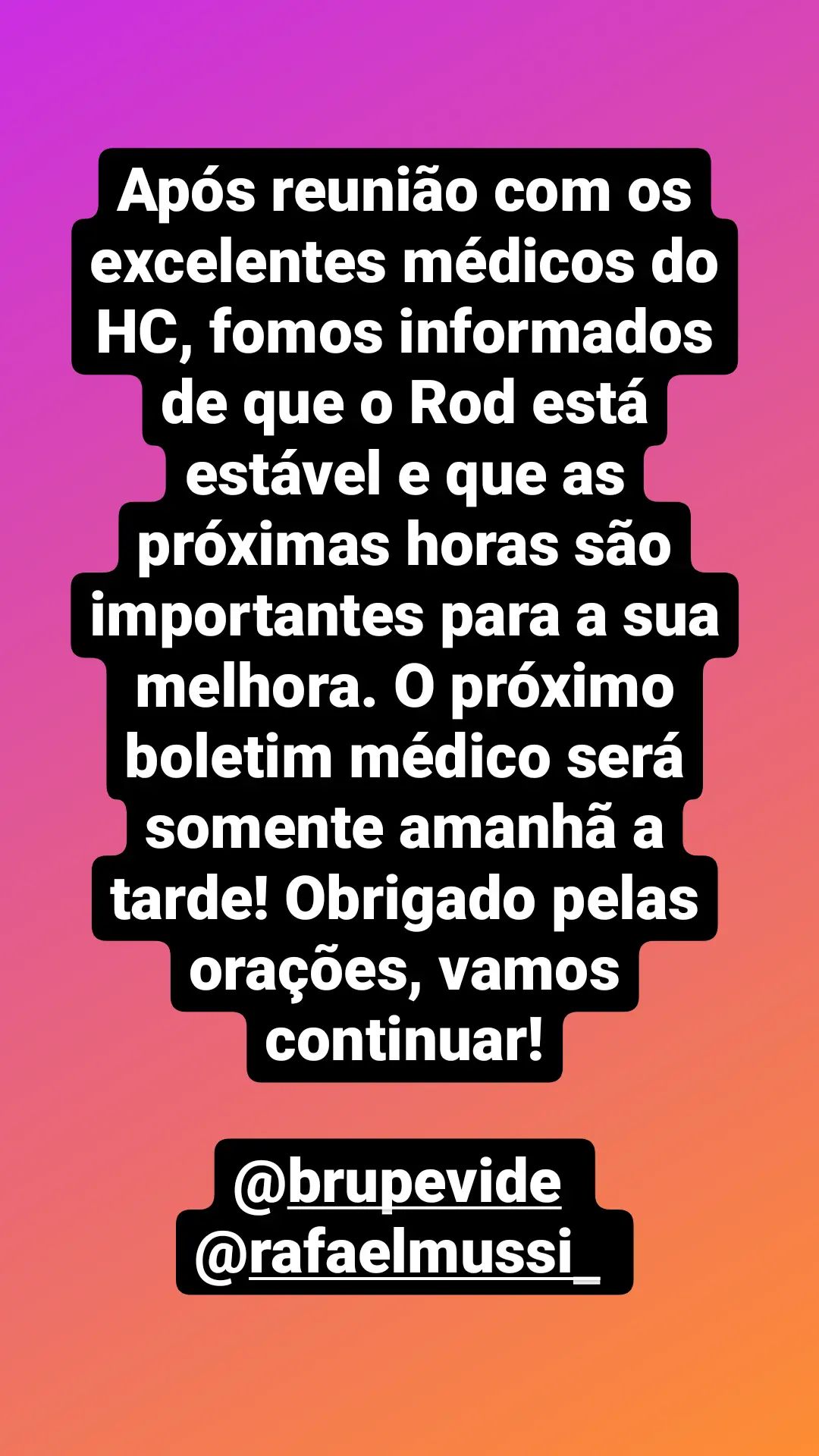 Irmão de Rodrigo Mussi faz declaraçõa sobre estado de saúde do ex-BBB