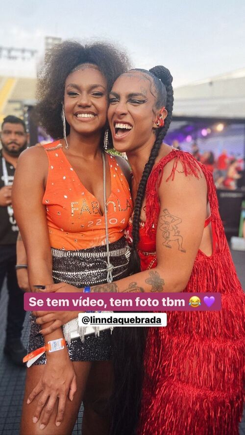 Jessi e Linn se encontraram na Sapucaí