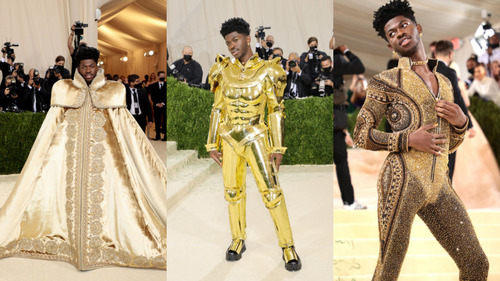 Lil Nas X teve um look com três etapas no MET Gala 2021