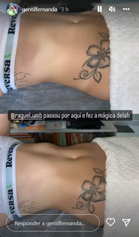 Fernanda Gentil mostra sua barriga