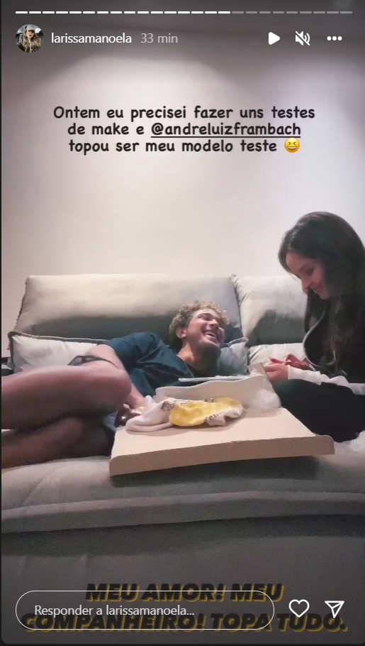 Larissa Manoela posta story com namorado - Créditos: Reprodução / Instagram