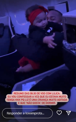 Lore Improta conta sobre perrengue com a filha em avião