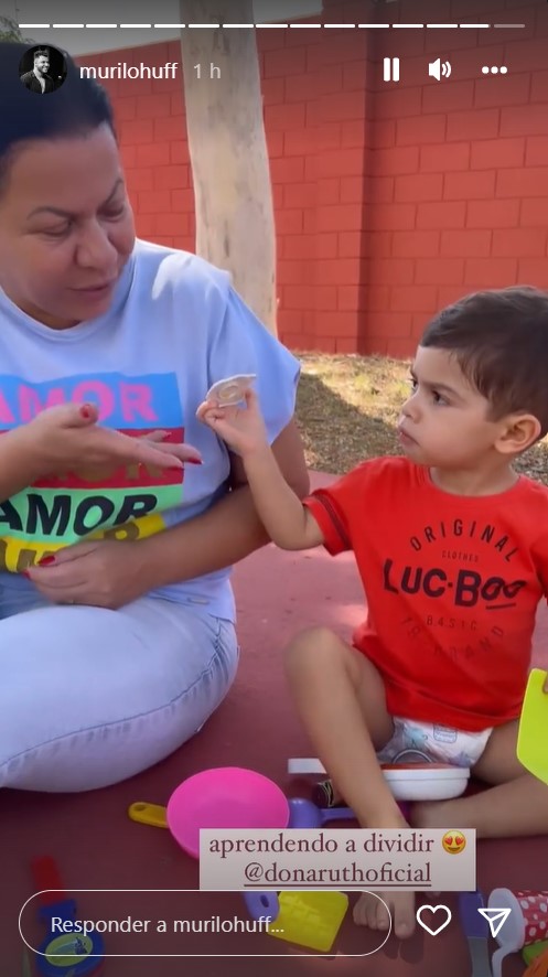 Murilo Huff divide com fãs momento divertido ao lado do filho, Léo