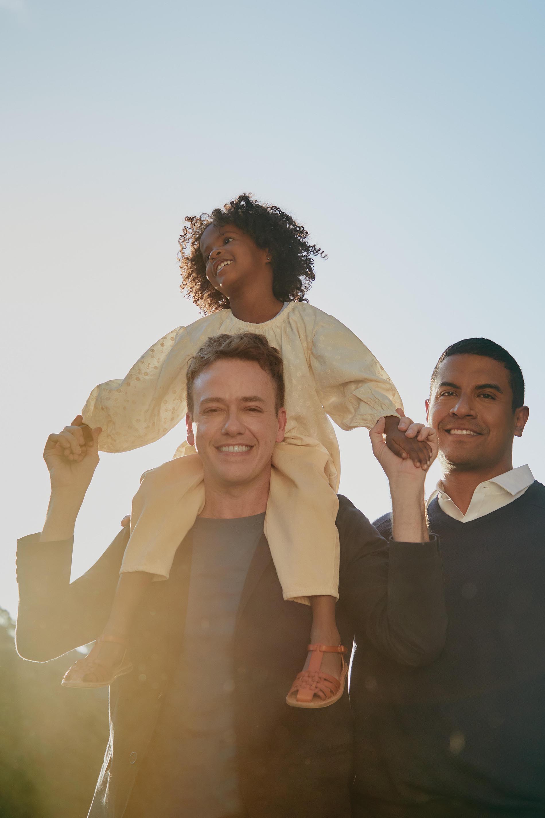 Pablo Sanábio com a filha e o marido