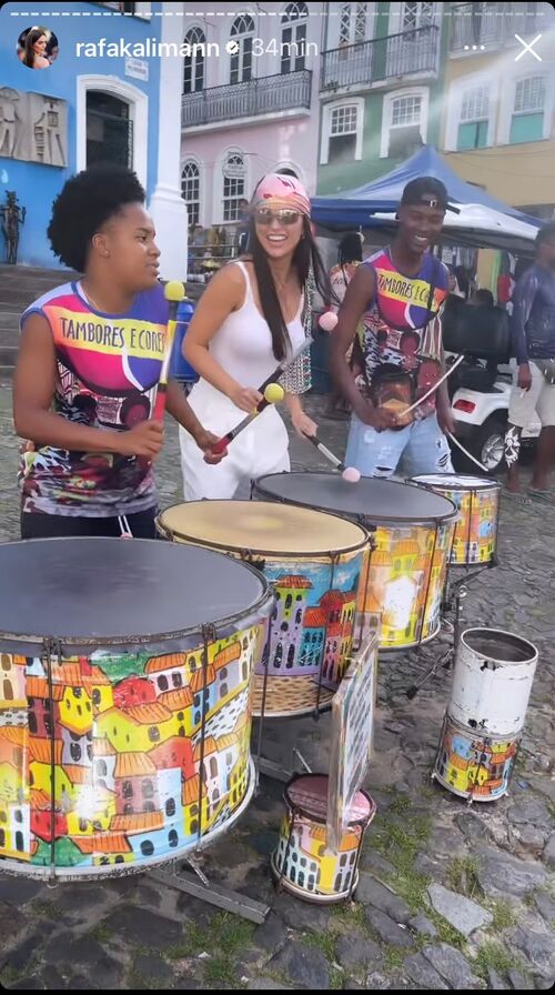 A apresentadora ainda foi para o Pelourinho 