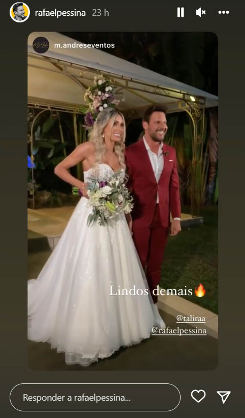 Rafael Pessina mostra seu casamento