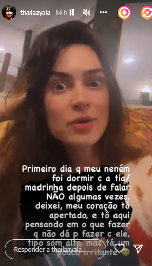 Thaila Ayala sobre primeira noite sem o filho