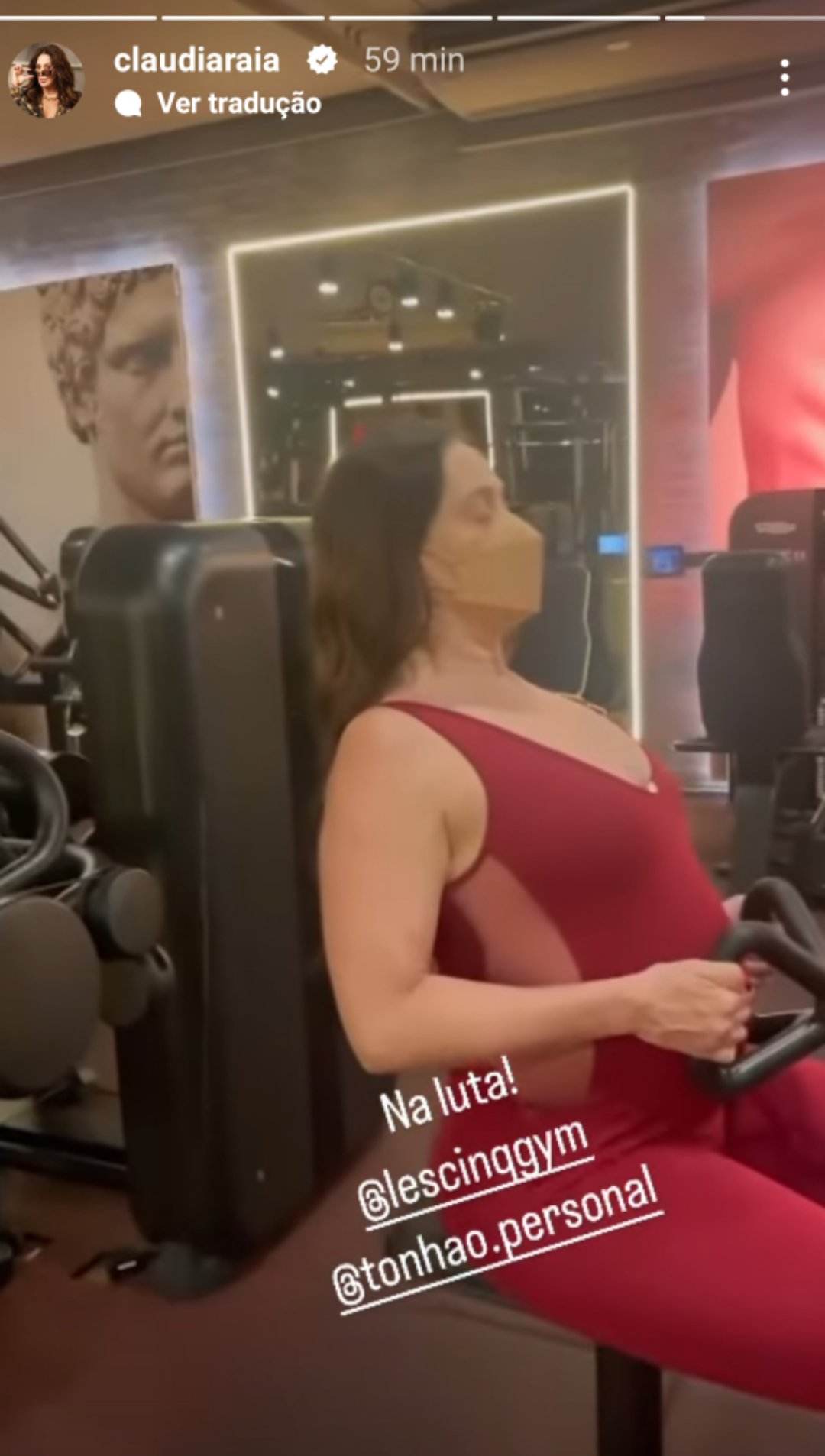 Claudia Raia treinando grávida