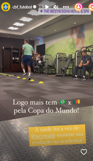 Neymar Jr. treina com bola após lesão na Copa