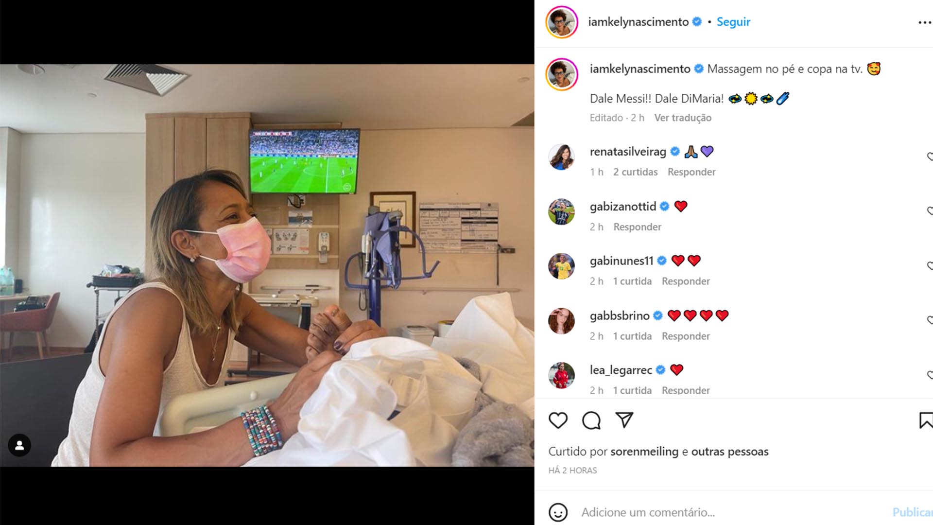 Pelé no hospital com a filha