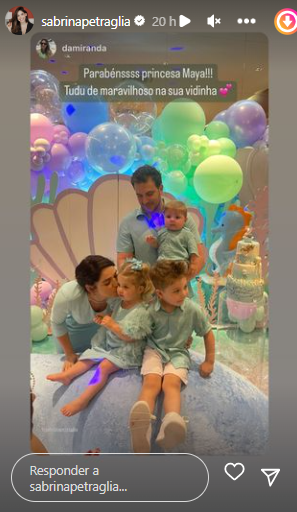 Sabrina Petraglia celebra 2 anos de Maya com festa de sereia