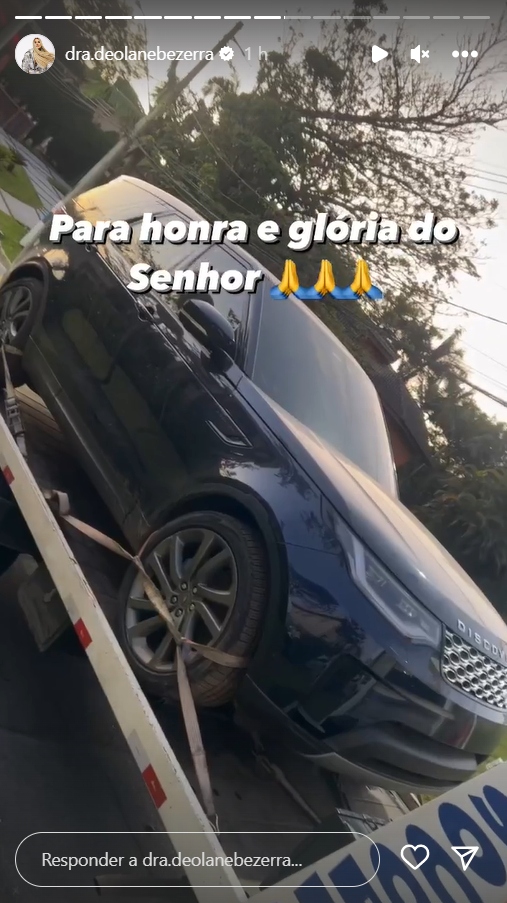 Deolane mostra carro apreendido - Créditos: Reprodução / Instagram