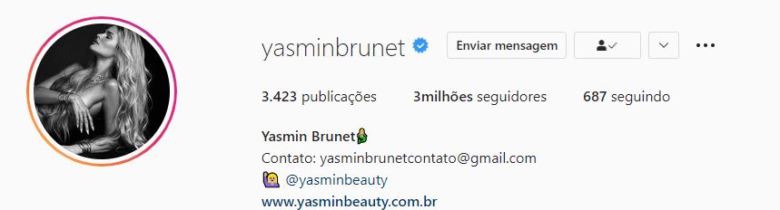 Veja a biografia de Yasmin Brunet