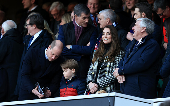 Kate Middleton e o Príncipe William estavam torcendo para times opostos na partida de rugby que aconteceu neste dia 26