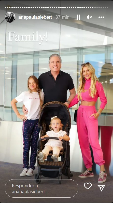 Ana Paula Siebert embarca com a família para Nova York