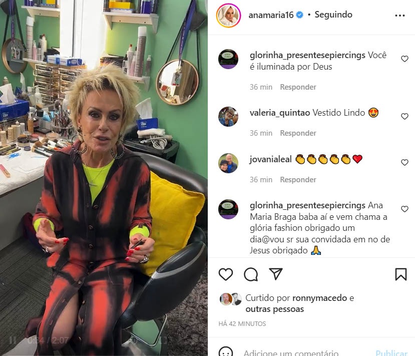 Camarim de Ana Maria Braga na Globo