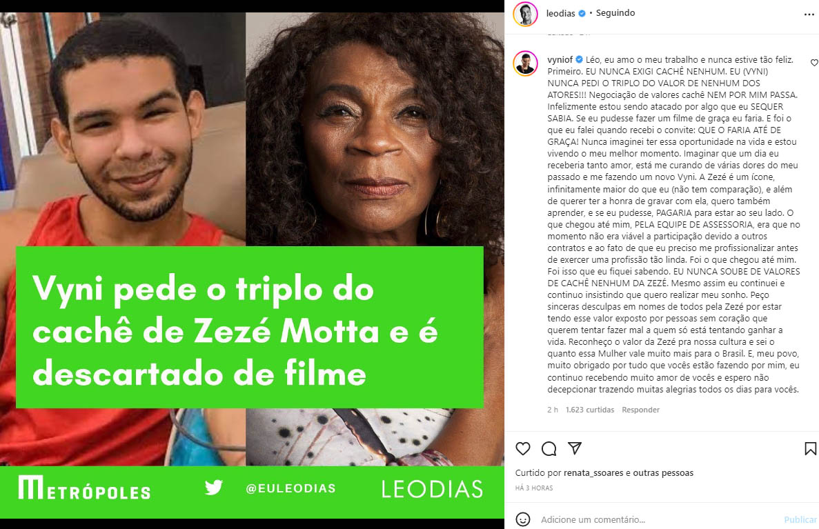 Ex-BBB Vyni faz comentário