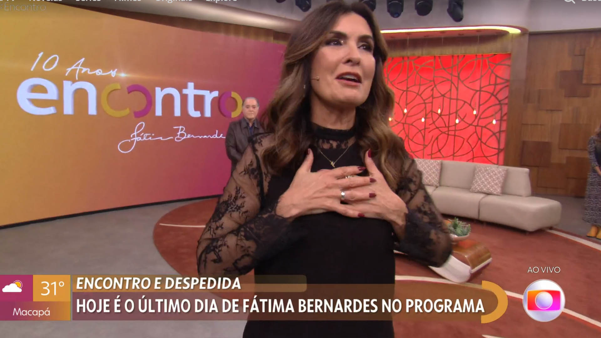 Fátima Bernardes em seu último Encontro