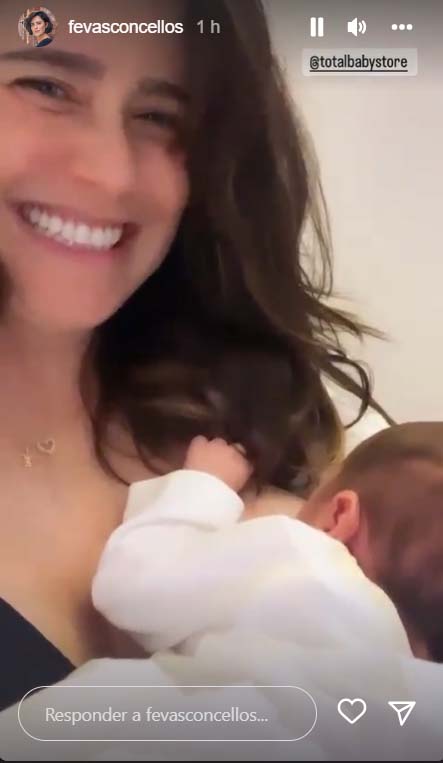 Fernanda Vasconcellos com o filho, Romeo