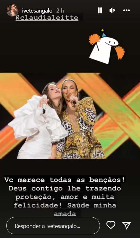 Ivete Sangalo manda recado para Claudia Leitte