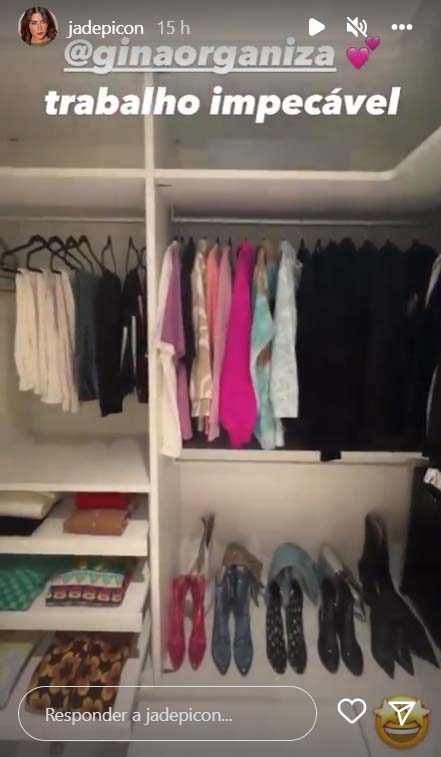 Jade Picon mostra seu novo closet