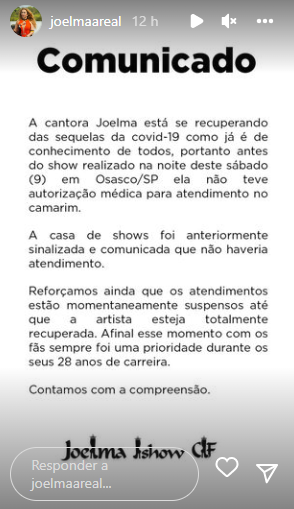 Joelma sobre ter destratado fã