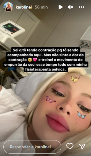 Karoline Lima entra em trabalho de parto