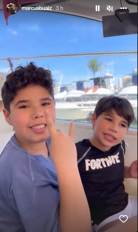 Marcus Buaiz com os filhos