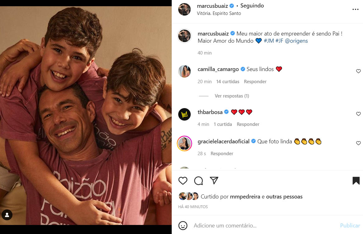 Marcus Buaiz com os filhos