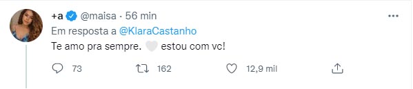 Famosos apoiam Klara Castanho