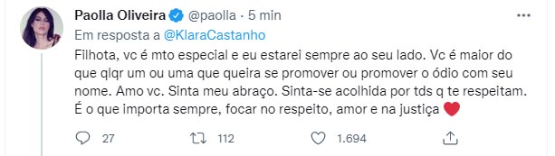 Famosos apoiam Klara Castanho