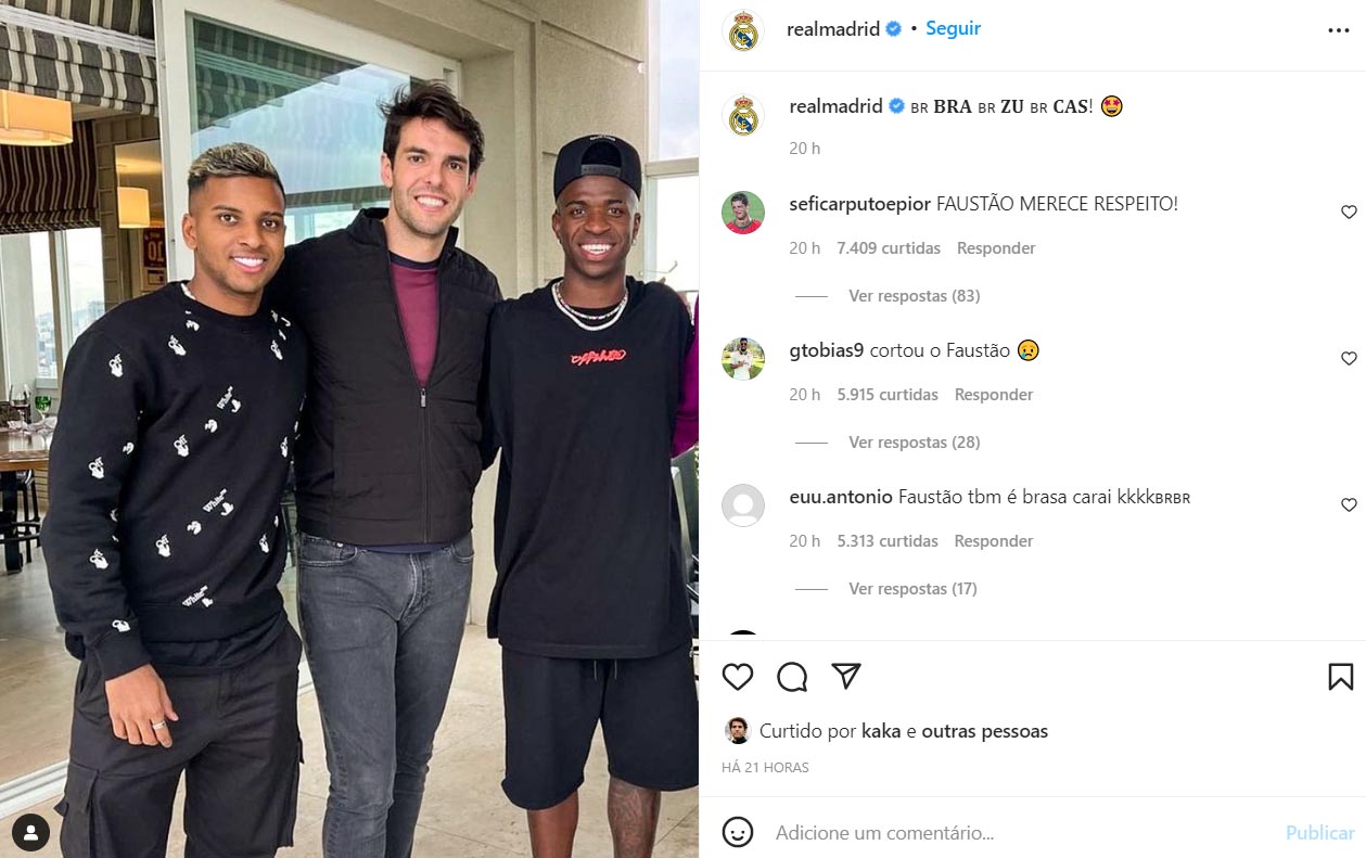 Real Madrid cortou Faustão de foto com jogadores de futebol