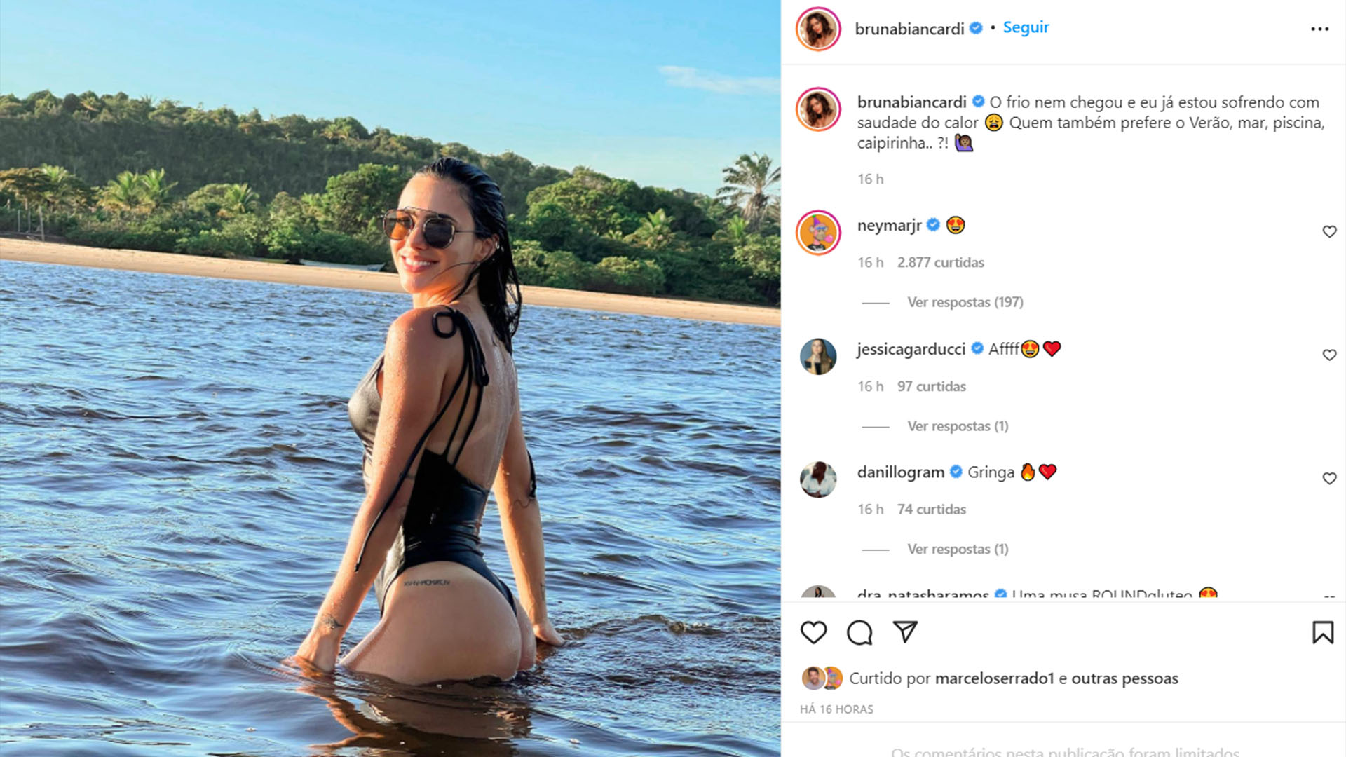 Neymar Jr reage ao ver nova foto de Bruna Biancardi