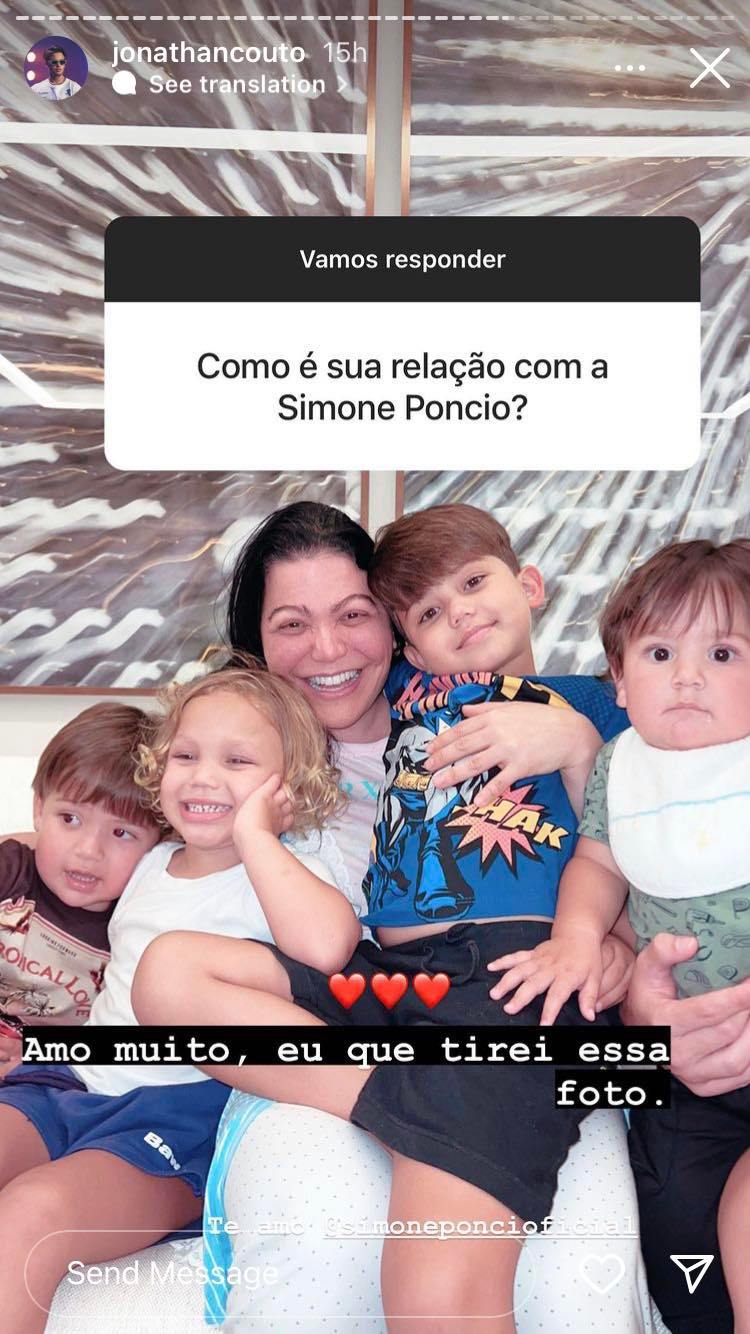 Jonathan Couto revela como é sua relação com Sarah Poncio