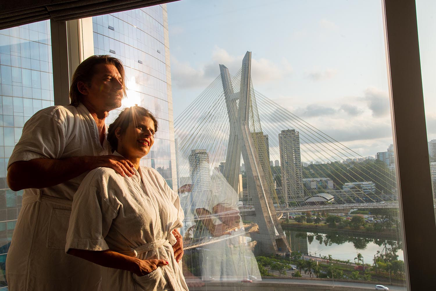 Luka Peros com a esposa, Paula Feferbaum